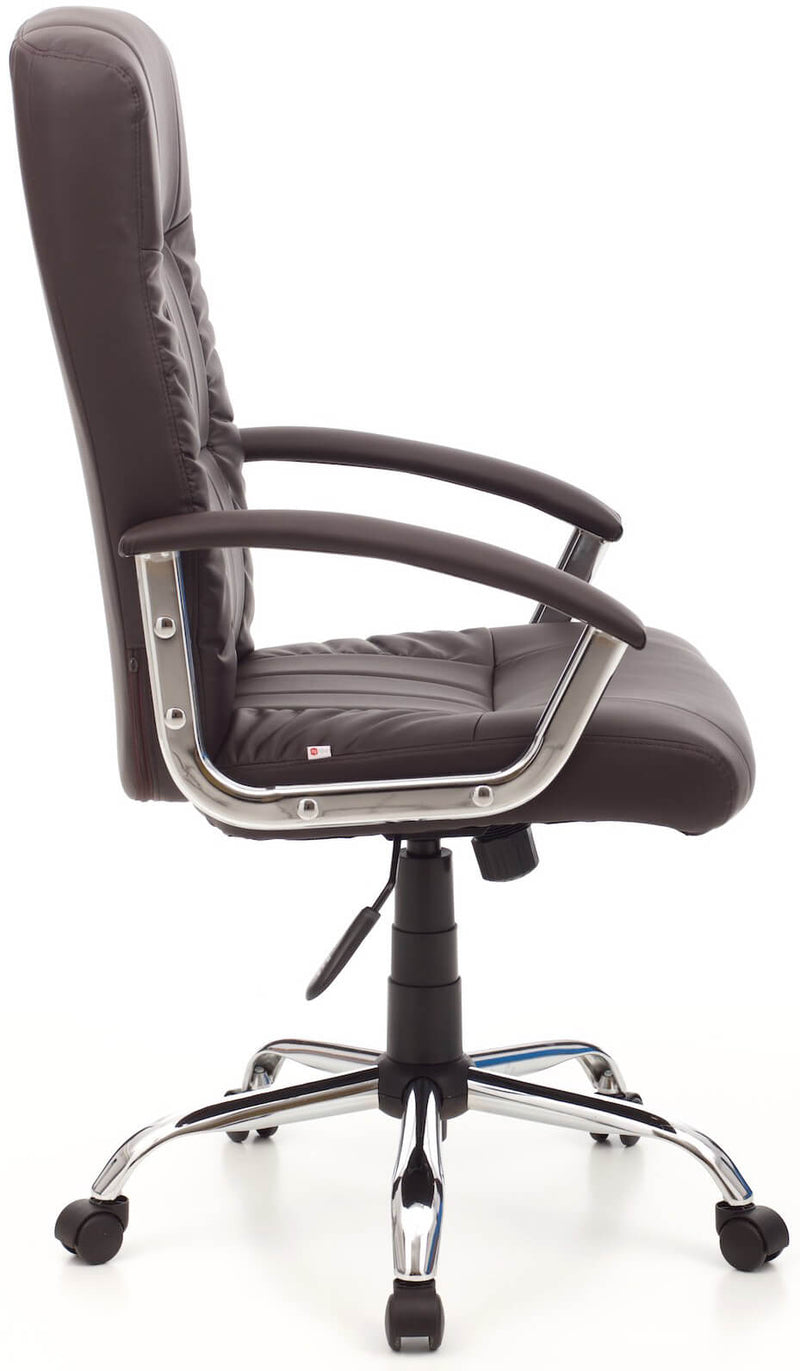 Poltrona da Ufficio Presidenziale in Similpelle Leader Marrone