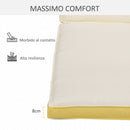 Cuscino per Lettino Prendisole da Giardino 188x53x8 cm in Poliestere Bianco Crema