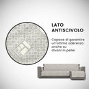 Copridivano con Penisola Destra in Poliestere e Cotone Beige Varie Misure