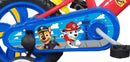 Bicicletta per Bambini 12" Paw Patrol Freno Caliper e Stabilizzatori in Acciaio Hi-Ten Rosso