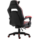 Sedia da Gaming con Rotelle in Similpelle Rosso e Nero 