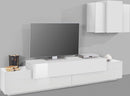 Parete Attrezzata Mobile TV e Pensile 240x45x51,5 cm Coro Bianco Lucido/Bianco  