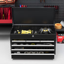 Cassetta per Attrezzi 6 Cassetti con Serratura 60x26x34 cm in Acciaio Nero