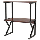 Scaffale da Scrivania Multiuso 3 Ripiani 54x37x69 cm per Stampante Ufficio in MDF Noce e Nero