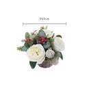 Set 2 Centrotavola con Peonie Ø25 cm Bianco