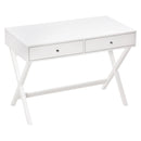 Scrivania con 2 Cassetti 106x55x75 cm in MDF Bianco
