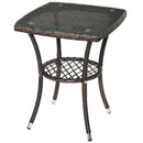 Set Salotto da Giardino in Rattan Sintetico 2 Poltrone e Tavolino Marrone 