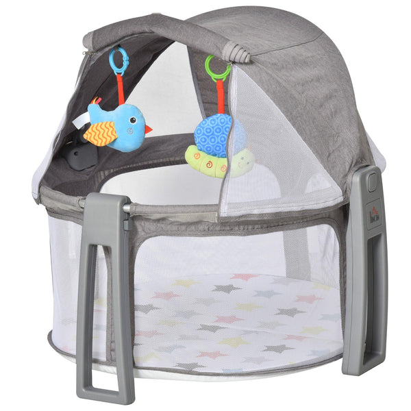 eSynic Box Bambini 120x120 cm con Materassino Lavabile, Recinto per Neonati Modulare Pieghevole con Cestino da Basket e Pallini, Playpen Giochi per
