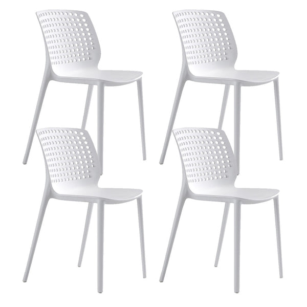 sconto Set 4 Sedie Impilabili 80x45x50 cm in Polipropilene e Fibra di Vetro Wanda Bianco