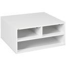 Mobile Porta Stampante con 3 Ripiani a 2 Livelli 47x40x22,5 cm in Truciolato Bianco     