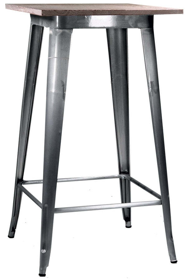 Tavolino da Bar in Metallo Top Legno Bristol Silver prezzo