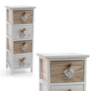 Cassettiera Mobile Salvaspazio 4 Cassetti Legno Slim Decoro Retro Design Cuori
