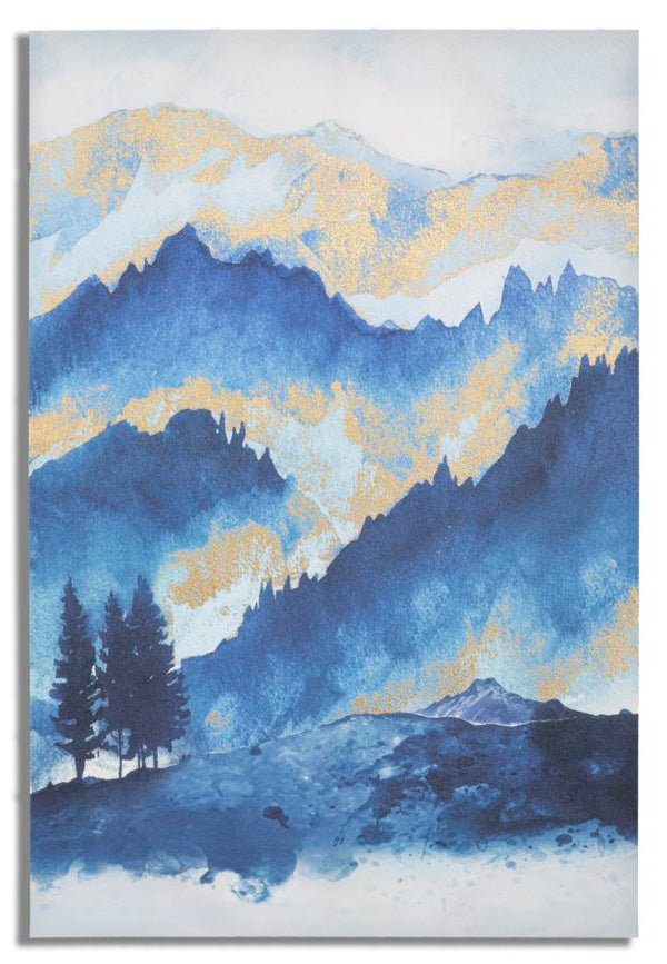 acquista Stampa Dipinta Mountain Tree 80x3x120 cm in Legno e Tessuto