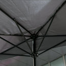 Mezzo Ombrellone da Giardino 230x130x249 cm in Metallo e Poliestere Grigio
