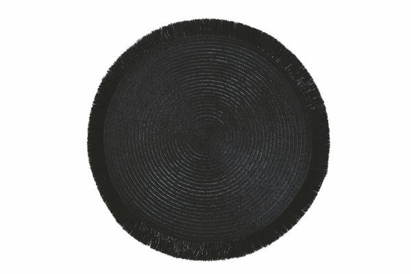 Set 6 Tovagliette Nera Tonda con Frange 38 cm Villa d'Este Home Tivoli acquista