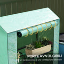Serra da Giardino a 3 Livelli 100x40x150 cm con Copertura in PE Anti-UV e Porta Avvolgibile Verde   
