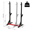 Supporto Bilanciere Altezza Regolabile in Acciaio Nero 77-122x66x103-163 cm 