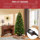 Albero di Natale Artificiale 225 cm 1146 Rami 450 Luci LED Bianche Verde