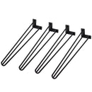 Set 4 Gambe per Tavolo 12x12x71 cm in Acciaio Preforato Nero