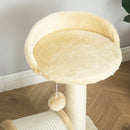 Albero Tiragraffi per Gatti per Gioco e Relax 36x36x44 cm Beige 
