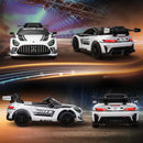 Macchina Elettrica Bambini 3-8 Anni Licenza Ufficiale Mercedes AMG 12V con Telecomando Luci LED Bianco      