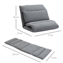 Poltrona da Terra 71x72x60 cm Schienale Reclinabile in Tessuto Grigio Scuro
