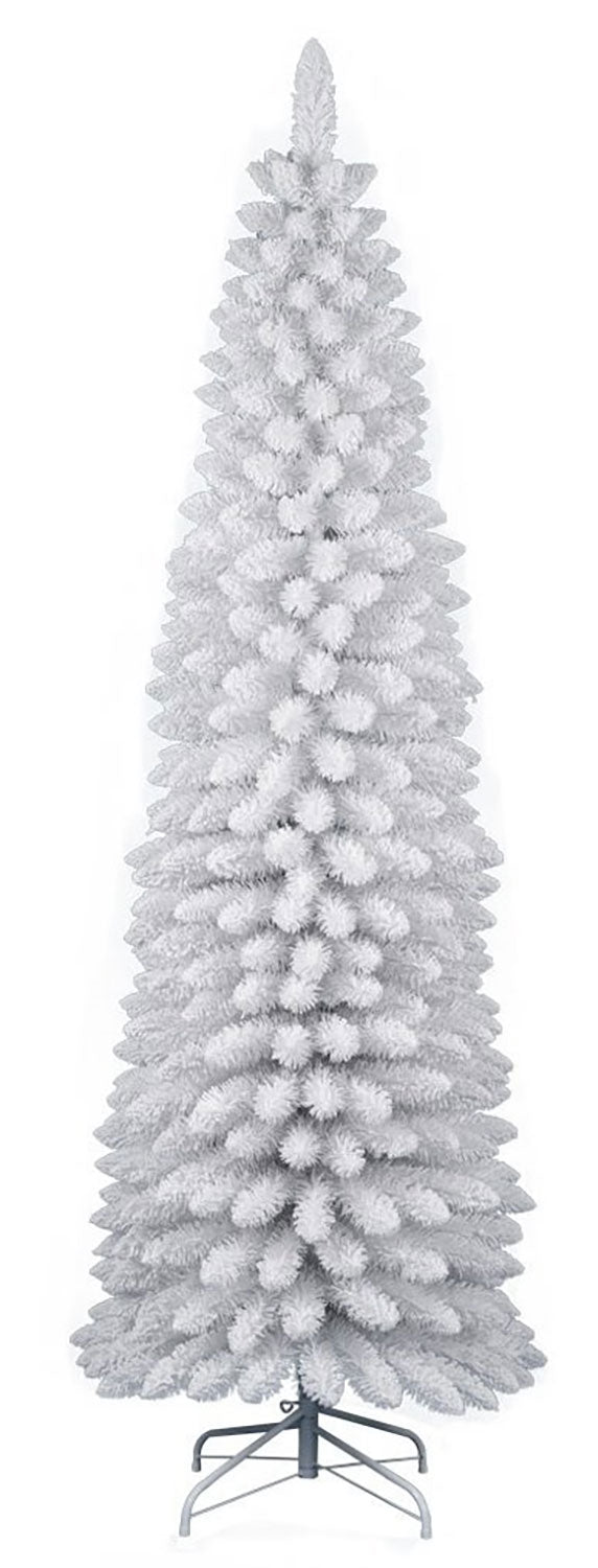Albero di Natale Artificiale Slim Floccato Realistico Innevato 240 cm 505 Rami Bianco Effetto Neve acquista