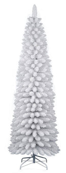 Albero di Natale  Artificiale Slim Floccato Realistico Innevato 210 cm 442 Rami Bianco Effetto Neve 