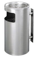 Cestino Gettacarte Posacenere da Parete Ø24,5 cm in Acciaio 10L per Interno Esterno