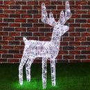 Renna Natalizia Luminosa 3D 80x33x22 cm 80 LED da Esterno in Plastica e Metallo Bianco Freddo      