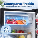 Frigorifero Piccolo 72,5 L 44,5x49x63,5 cm con Congelatore Termostato Regolabile e Porta Reversibile 43 dB Nero      
