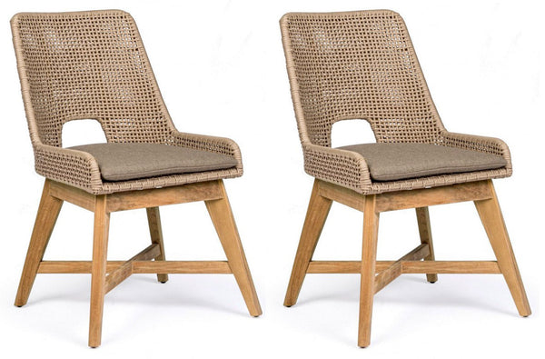 Set 2 Sedie 50x68x86h cm con Cuscini Hesperia Tortora prezzo