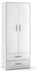 Armadio 2 Ante 2 Cassetti 71x182x41 cm Ossido Bianco