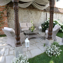 Set Salotto da Giardino in Polyrattan Atlanta Grigio