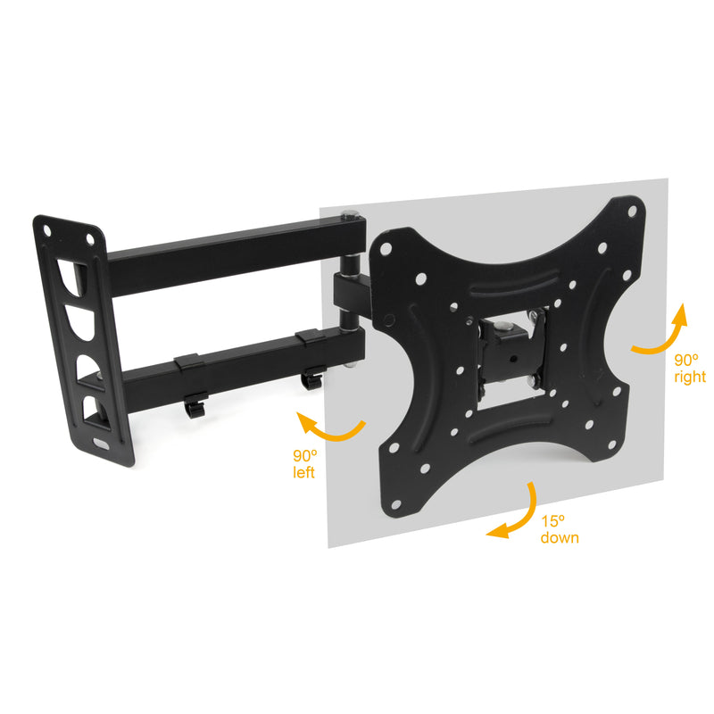 Supporto da Parete Inclinabile e Girevole per Televisione Verniciato Nero Acciaio Emuca