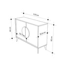 Madia 2 Ante 110x35,6x82 cm in MDF Gora Bianco