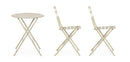 Set 3 Pezzi Bistrot da Giardino con Tavolo e 2 Sedie in Acciaio Verniciato Austin Gypsum  