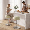 Sgabello da Bar in Pelle PU 38,5x38,5x51-66 cm con Altezza Regolabile e Seduta Girevole a 360° Bianco      