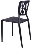 Set 4 Sedie da Giardino in Polipropilene Vandi Nere