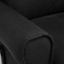 Poltrona Relax Massaggiante 78x83x101 cm in Tessuto Effetto Pelle Scamosciata Nero