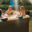 Vasca Idromassaggio Spa Oslo Amber Aero Plus Smart con Wifi per 6 Persone 180x180x65 cm in Materiale Plastico Effetto legno Ambra