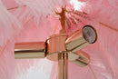 Lampada da Terra Palm Rosa Ø55x160 cm in Ferro e Plastica Rosa e Oro      