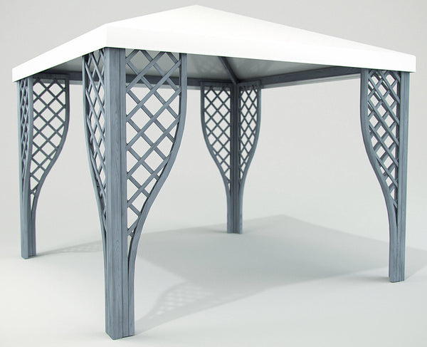 online Gazebo da Giardino in Legno 3x3m con Copertura in PVC Taini Calice Pocket Grigio