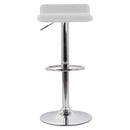 Set 2 Sgabelli 38x40x54/74 cm in Ecopelle con Base Cromata Bianco