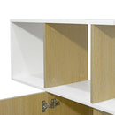 Libreria Moderna 6 Ripiani 145x145x30 cm in Legno Melaminico Bianco Opaco e Rovere