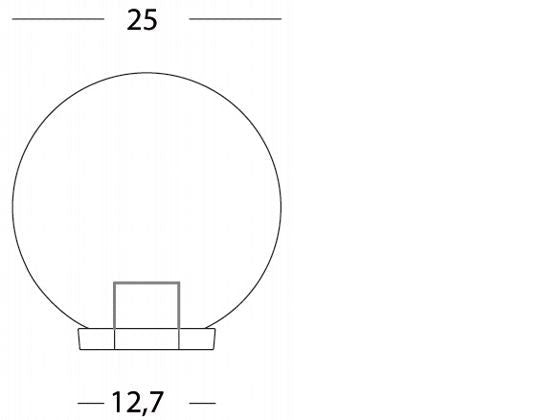 Lampada Testa Palo Sferica Opale Diametro 25Cm Colore Nero per Esterno Linea Globo Sovil