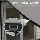 Telo di Ricambio per Pergola da Giardino 297x297 cm con 16 Fori di Drenaggio Grigio   