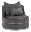Poltrona Paris Space Grigio/Argento Ø84x72 cm in Legno e Spugna Grigio