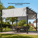 Copertura per Pergola 300x300 cm 2 Teli 488x122 cm in Poliestere UV30+ Grigio Chiaro      