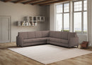 Divano Angolare 7 Posti 281x281x85 cm Karay in Tessuto Talpa